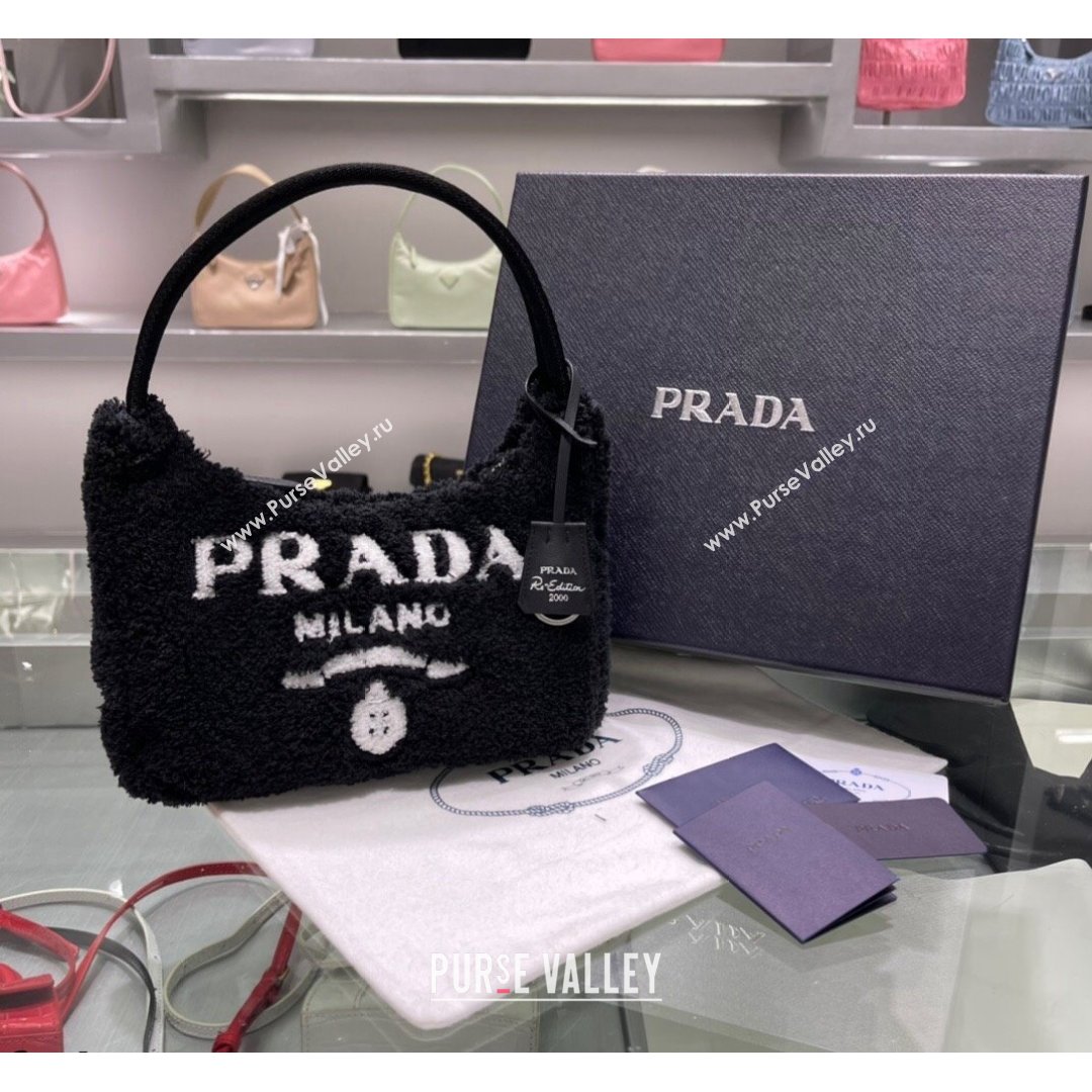 Prada Re-Edition 2000 Terry Hobo Mini bag 1BG130 1NE515 Black 2021 (YZ-21090852)