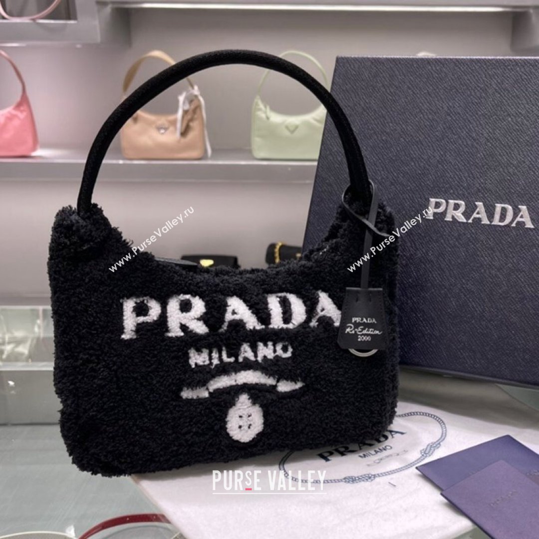 Prada Re-Edition 2000 Terry Hobo Mini bag 1BG130 1NE515 Black 2021 (YZ-21090852)