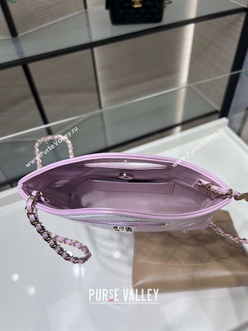 Chanel Shiny Lambskin East-West Mini 31 Shopping Bag AS3656 Light Purple 2024 (YEZI-24042220)