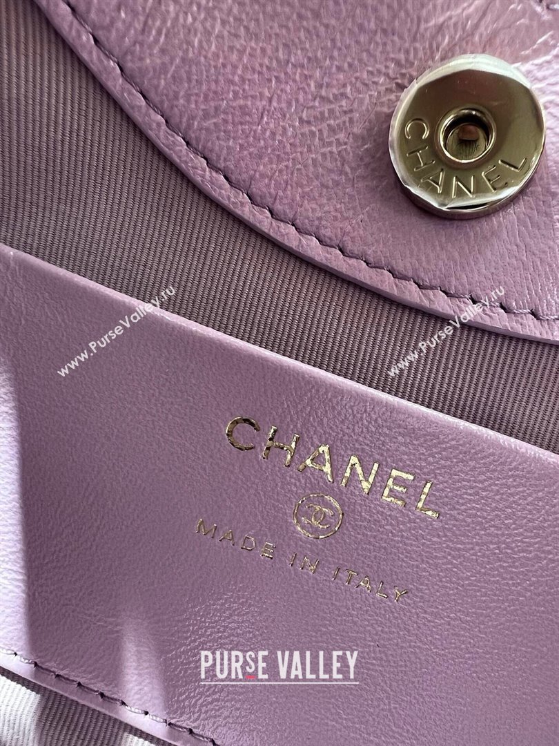Chanel Shiny Lambskin East-West Mini 31 Shopping Bag AS3656 Light Purple 2024 (YEZI-24042220)