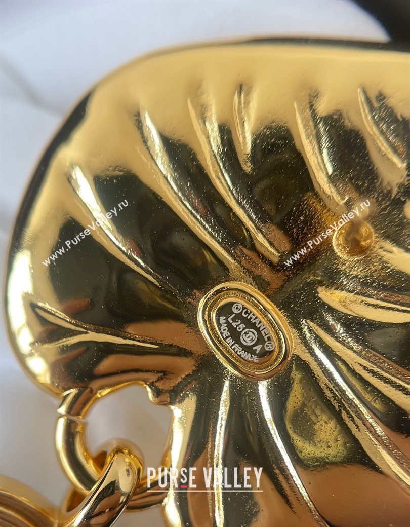 Chanel Leaf Pendant Earrings Black/Gold 2025 (YF-250725080)