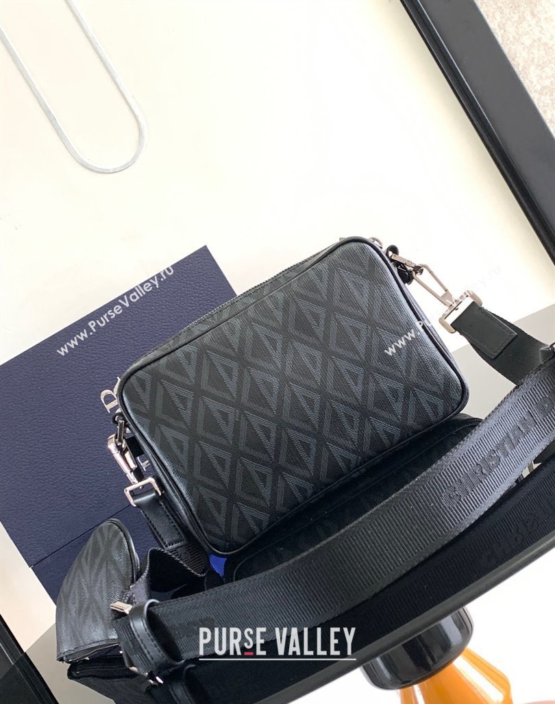 Dior Saddle Triple Pouch Bag in Black CD Diamond Canvas 2024 (XXG-240312062)