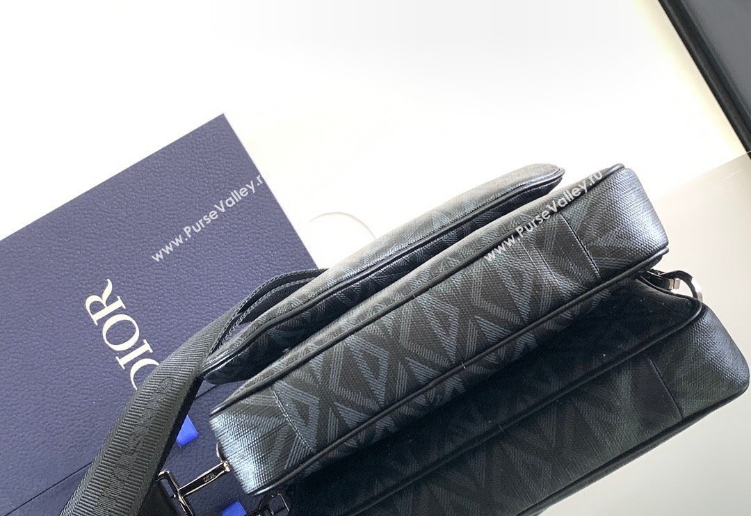 Dior Saddle Triple Pouch Bag in Black CD Diamond Canvas 2024 (XXG-240312062)