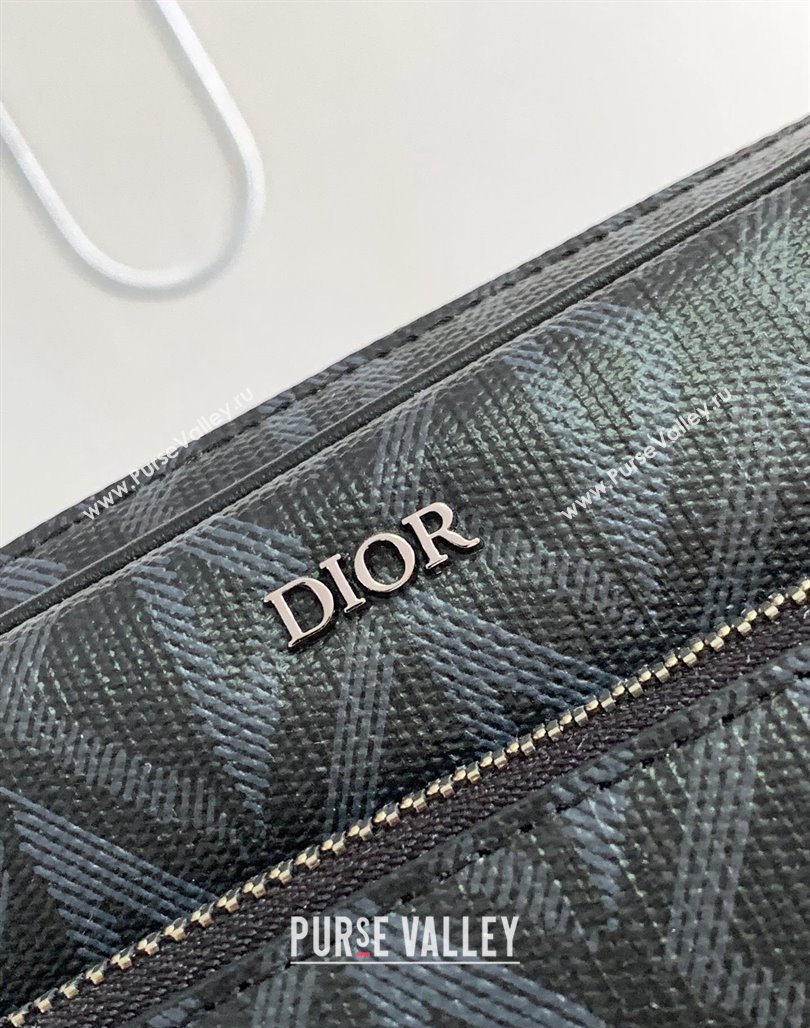 Dior Saddle Triple Pouch Bag in Black CD Diamond Canvas 2024 (XXG-240312062)