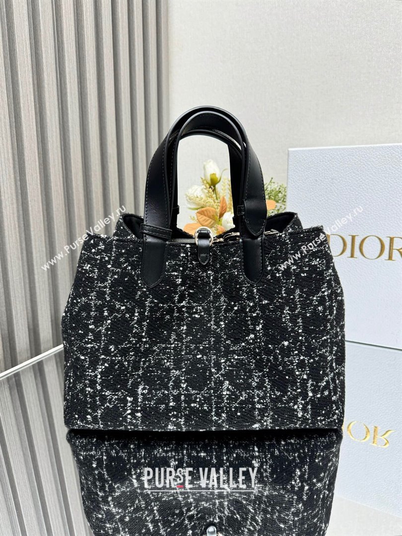 Dior Medium Dior Toujours Bag in Black Cannage Tweed 2821 2024 (XXG-24110809)