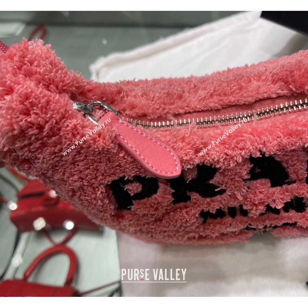 Prada Re-Edition 2000 Terry Hobo Mini bag 1BG130 1NE515 Petal Pink 2021 (YZ-21090850)