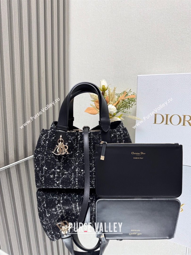 Dior Small Dior Toujours Bag in Black Cannage Tweed 2822 2024 (XXG-24110811)