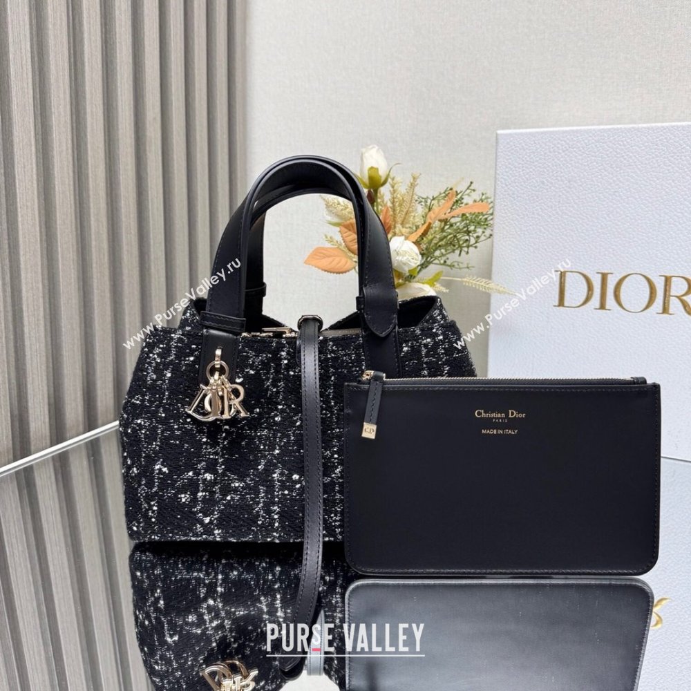 Dior Small Dior Toujours Bag in Black Cannage Tweed 2822 2024 (XXG-24110811)