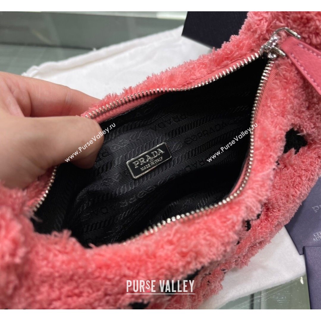 Prada Re-Edition 2000 Terry Hobo Mini bag 1BG130 1NE515 Petal Pink 2021 (YZ-21090850)