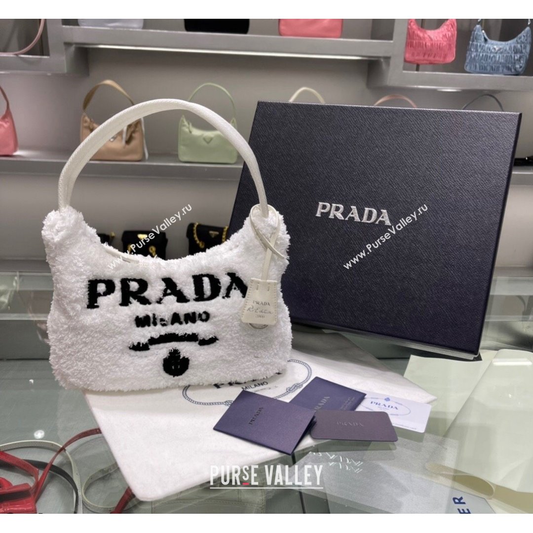 Prada Re-Edition 2000 Terry Hobo Mini bag 1BG130 1NE515 White 2021 (YZ-21090853)
