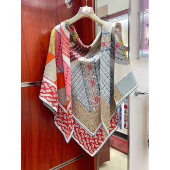 Hermes Cashmere Silk Sqaure Shawl Scarf 140cm H1218 2024 (A-241218)