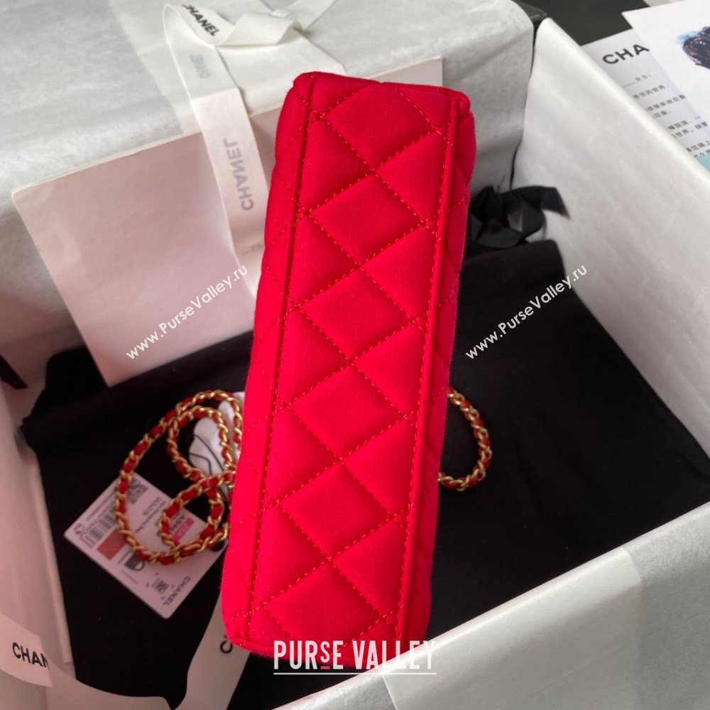 Chanel Fabric Mini Shopping Bag AS4416 Red 2023 (SS-23101206)