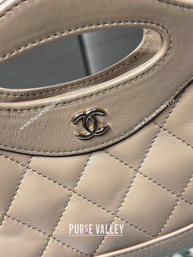 Chanel Shiny Lambskin East-West Mini 31 Shopping Bag AS3656 Beige 2024 (MD-24042221)