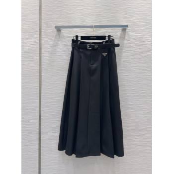 Prada Skirt with Belt P92509 Black 2024 (Q-24092509)