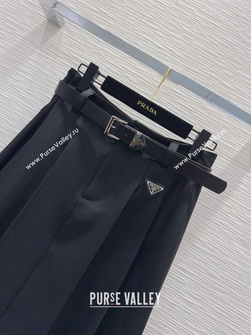 Prada Skirt with Belt P92509 Black 2024 (Q-24092509)