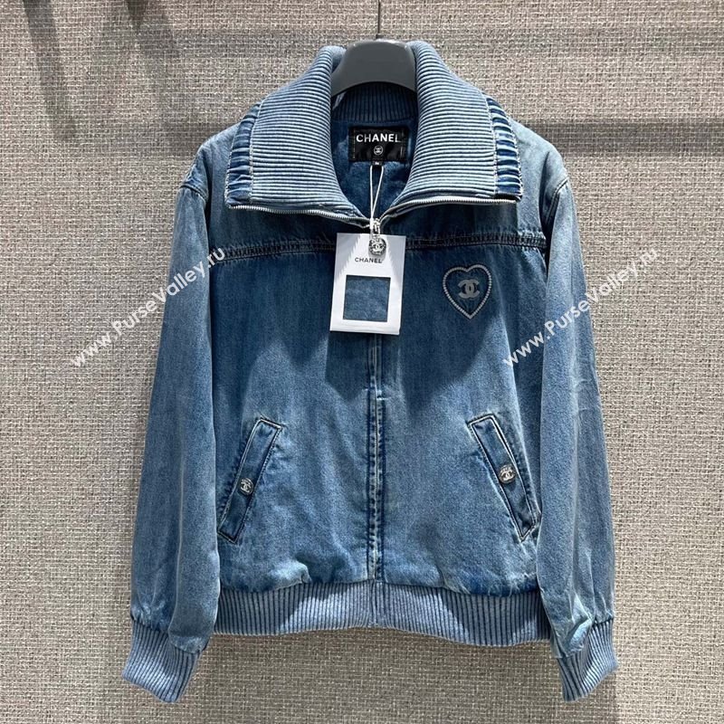 Chanel Coco Beach Denim Jacket Blue 2025 0620 (QI-250620044)