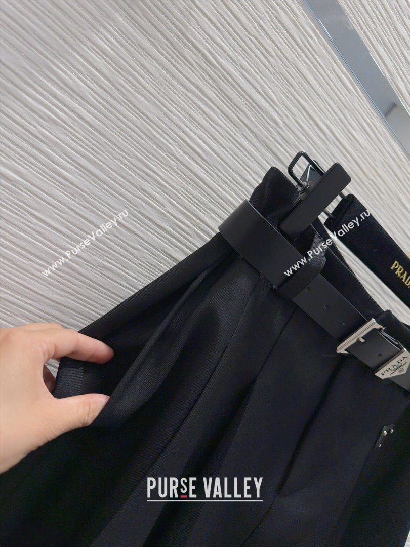 Prada Skirt with Belt P92509 Black 2024 (Q-24092509)