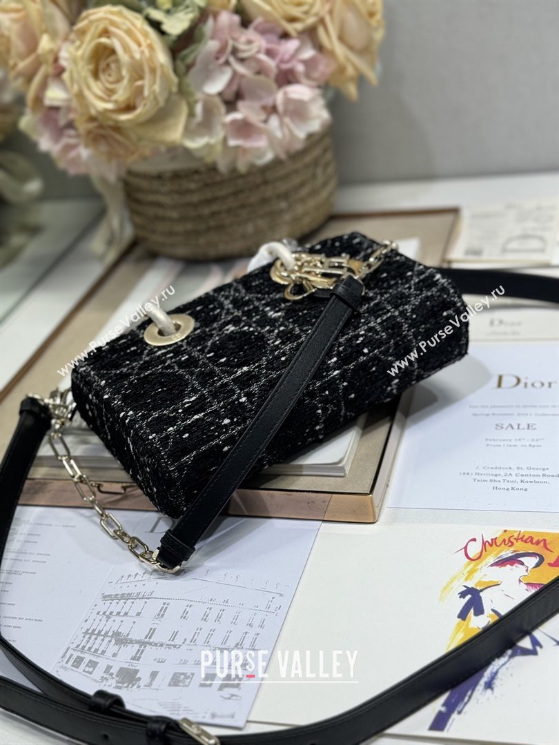 Dior Small Lady D-Joy Bag in Black Cannage Tweed 0910/0540 2024 (XXG-24110812)