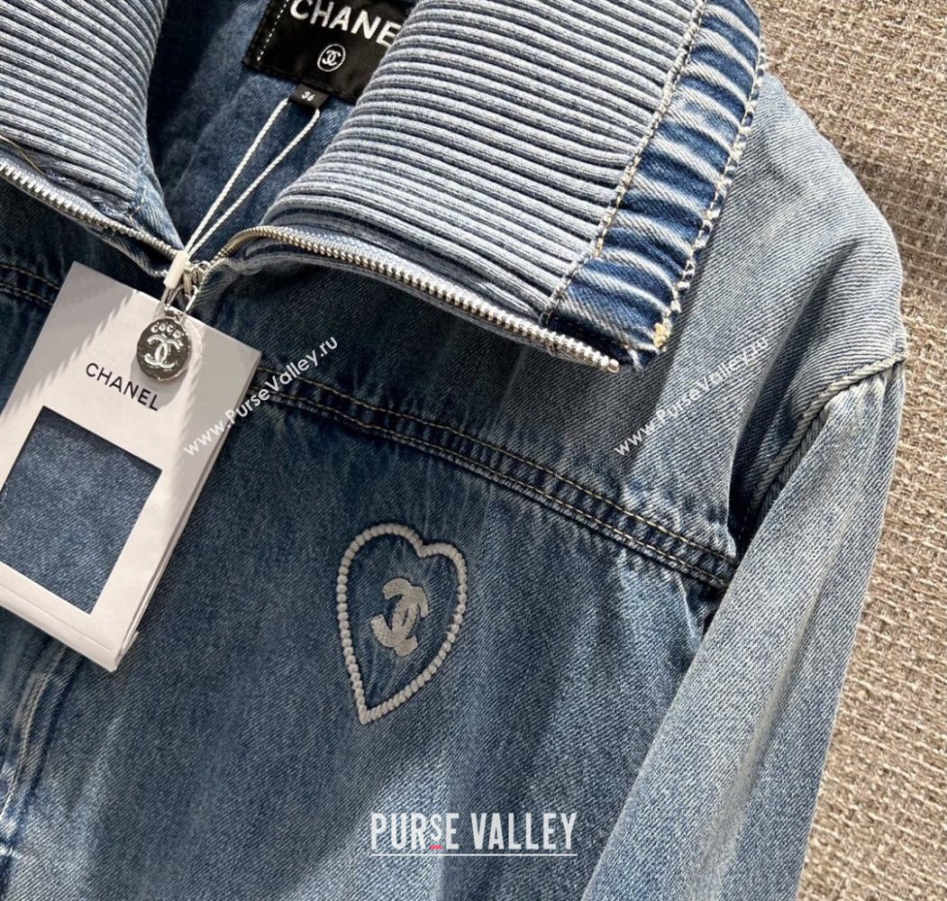 Chanel Coco Beach Denim Jacket Blue 2025 0620 (QI-250620044)