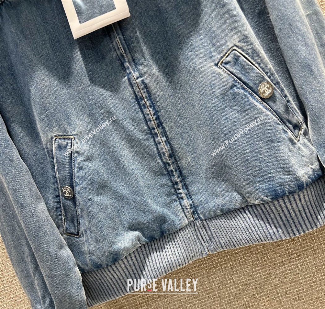 Chanel Coco Beach Denim Jacket Blue 2025 0620 (QI-250620044)
