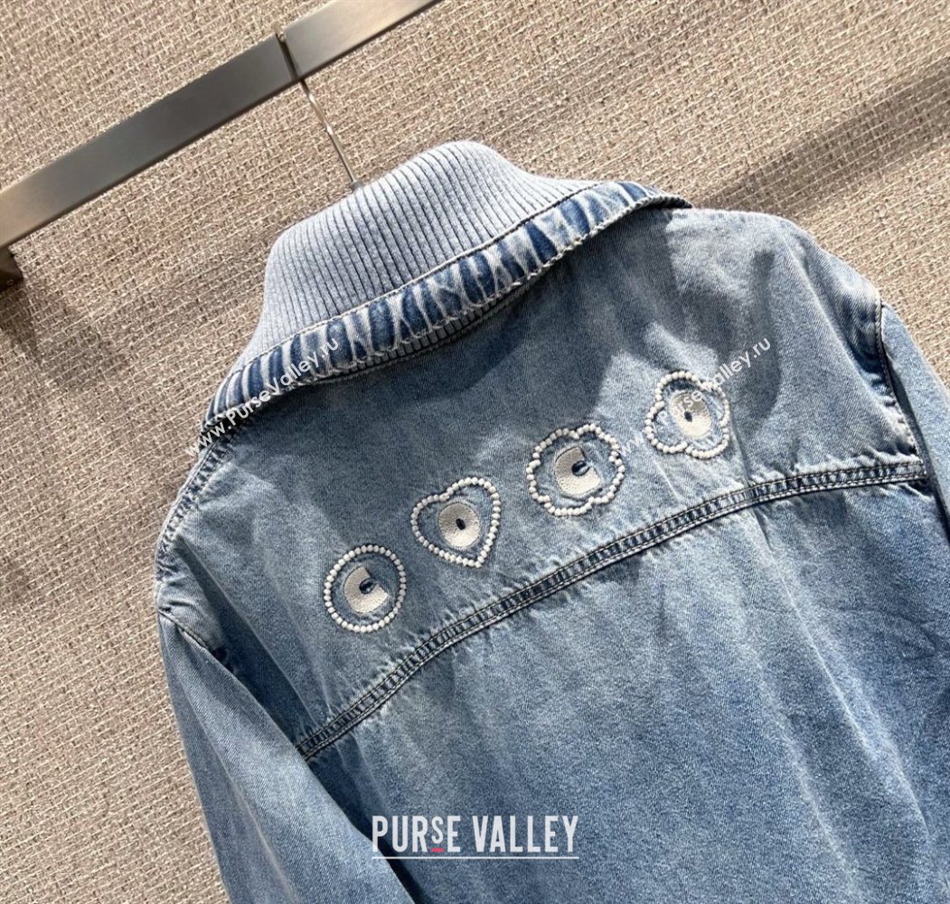 Chanel Coco Beach Denim Jacket Blue 2025 0620 (QI-250620044)