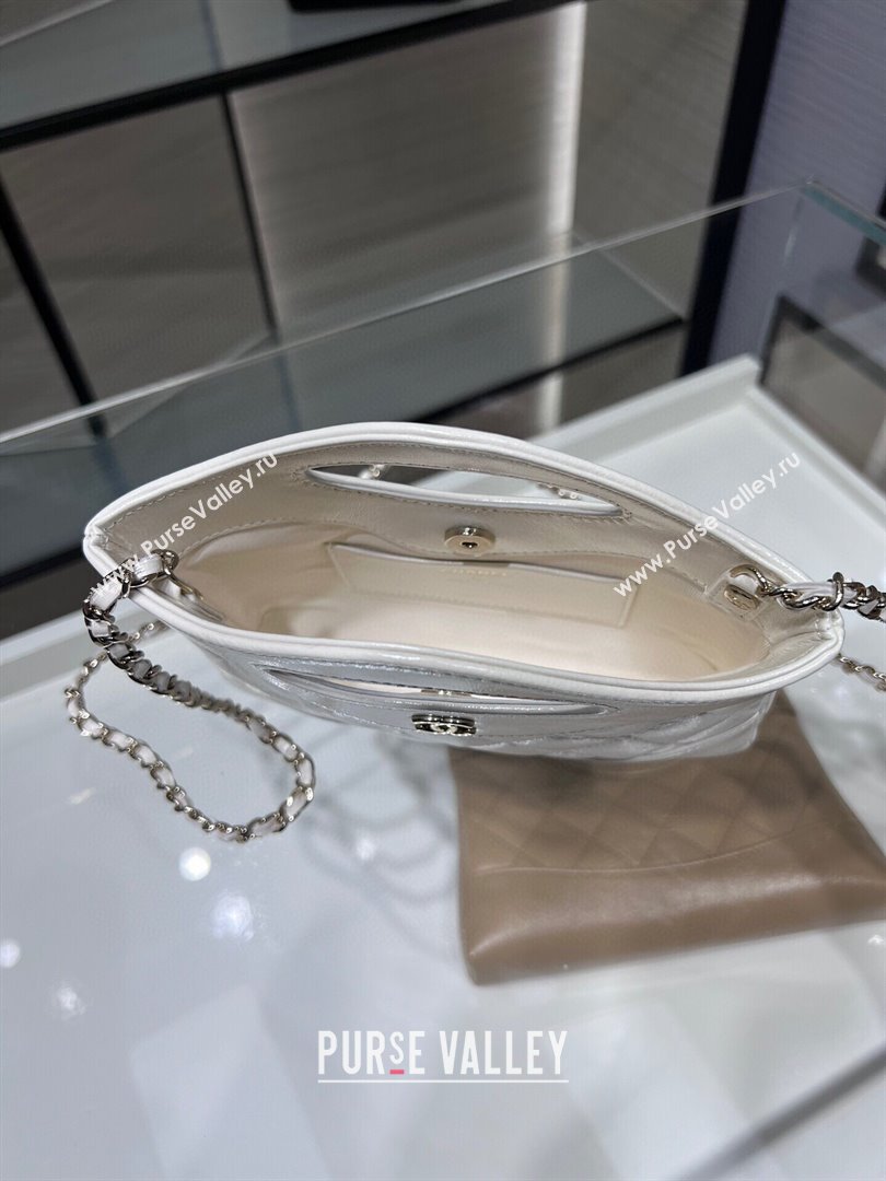 Chanel Shiny Lambskin East-West Mini 31 Shopping Bag AS3656 White 2024 (YEZI-24042219)
