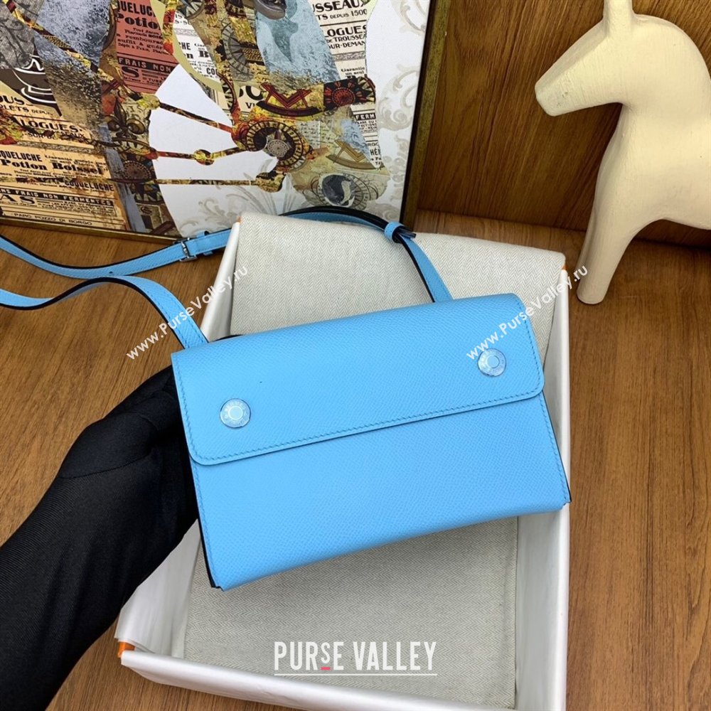 Hermes Snap Wallet in Epsom Leather Candy Blue/Blue 2024(Handmade) (XYA-24073121)