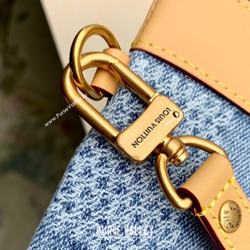 Louis Vuitton Pochette To-Go Clutch Bag in Monogram Denim 100% GOTS-certified Cotton M82313 Blue 2024 (K-24061227)