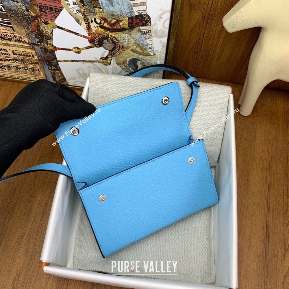 Hermes Snap Wallet in Epsom Leather Candy Blue/Blue 2024(Handmade) (XYA-24073121)