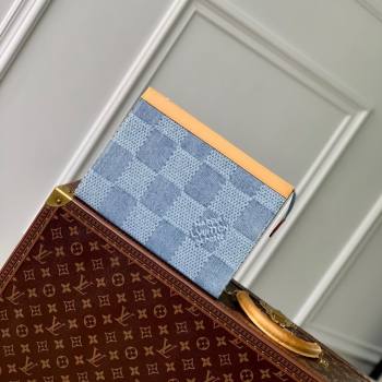 Louis Vuitton Pochette Voyage Clutch Bag in Monogram Denim 100% GOTS-certified Cotton N61692 Blue 2024 (K-24061228)