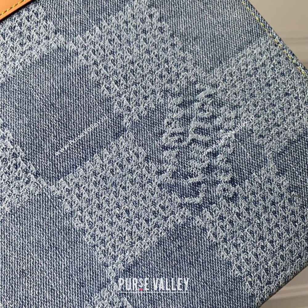 Louis Vuitton Pochette Voyage Clutch Bag in Monogram Denim 100% GOTS-certified Cotton N61692 Blue 2024 (K-24061228)