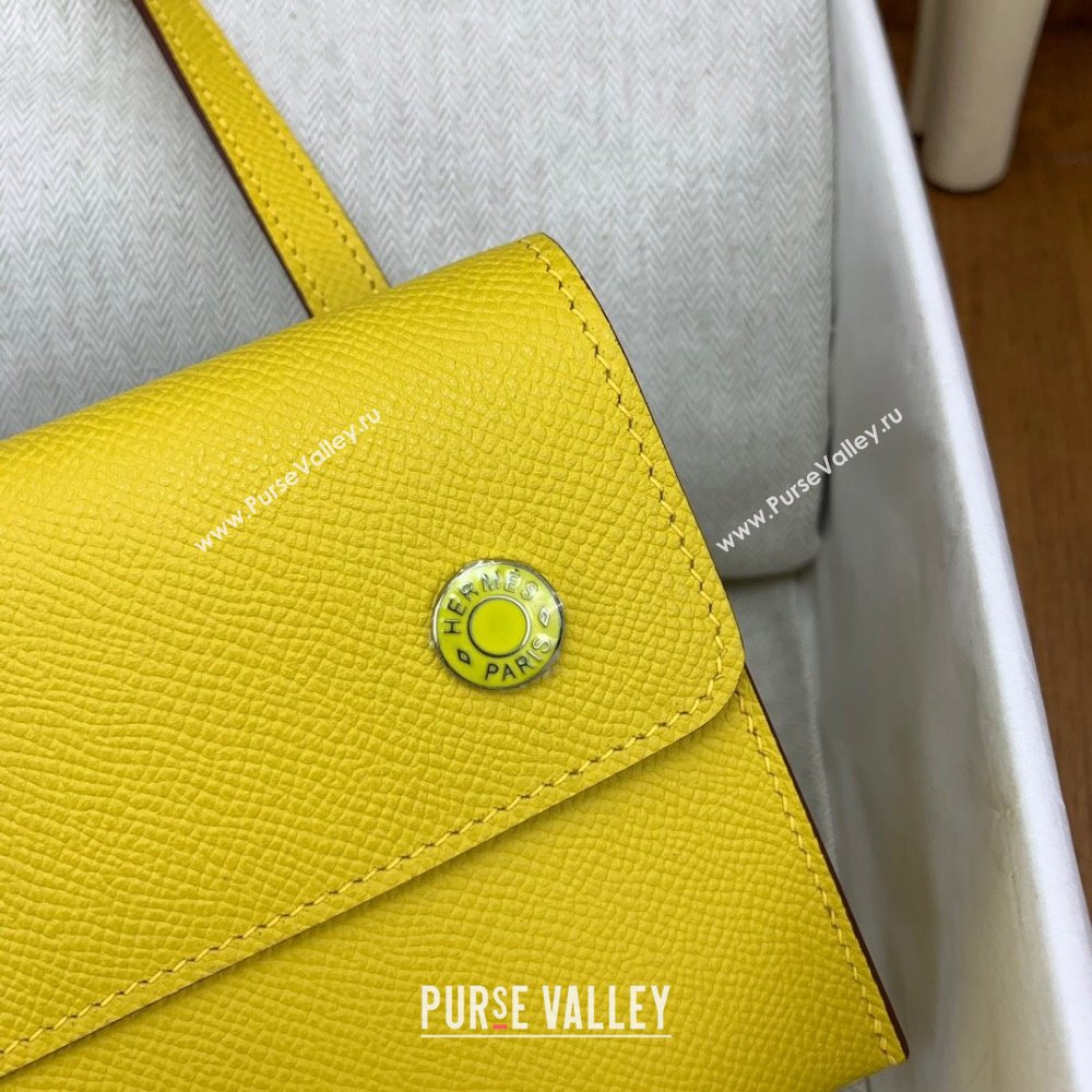 Hermes Snap Wallet in Epsom Leather Yellow 2024(Handmade) (XYA-24073122)