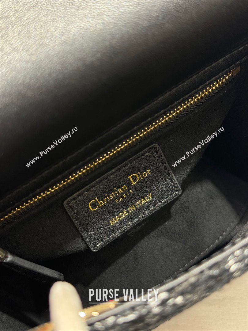 Dior Mini Lady Dior Bag in Black Cannage Tweed 0505 2024 (XXG-24110814)