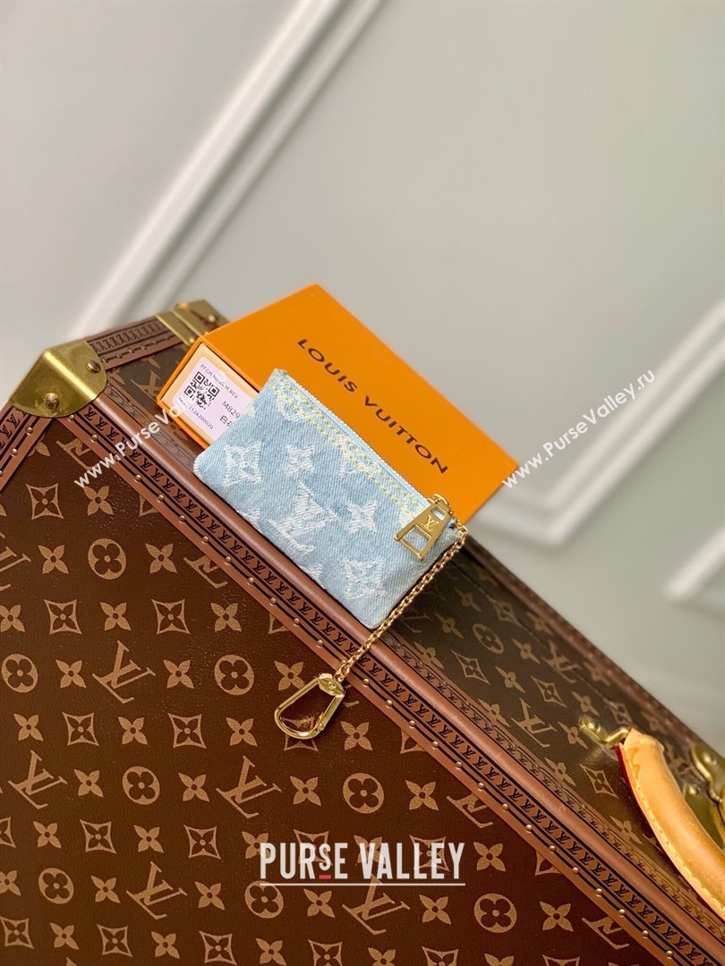 Louis Vuitton Key Pouch in Monogram Denim 100% GOTS-certified Cotton M82961 Blue 2024 (K-24061230)