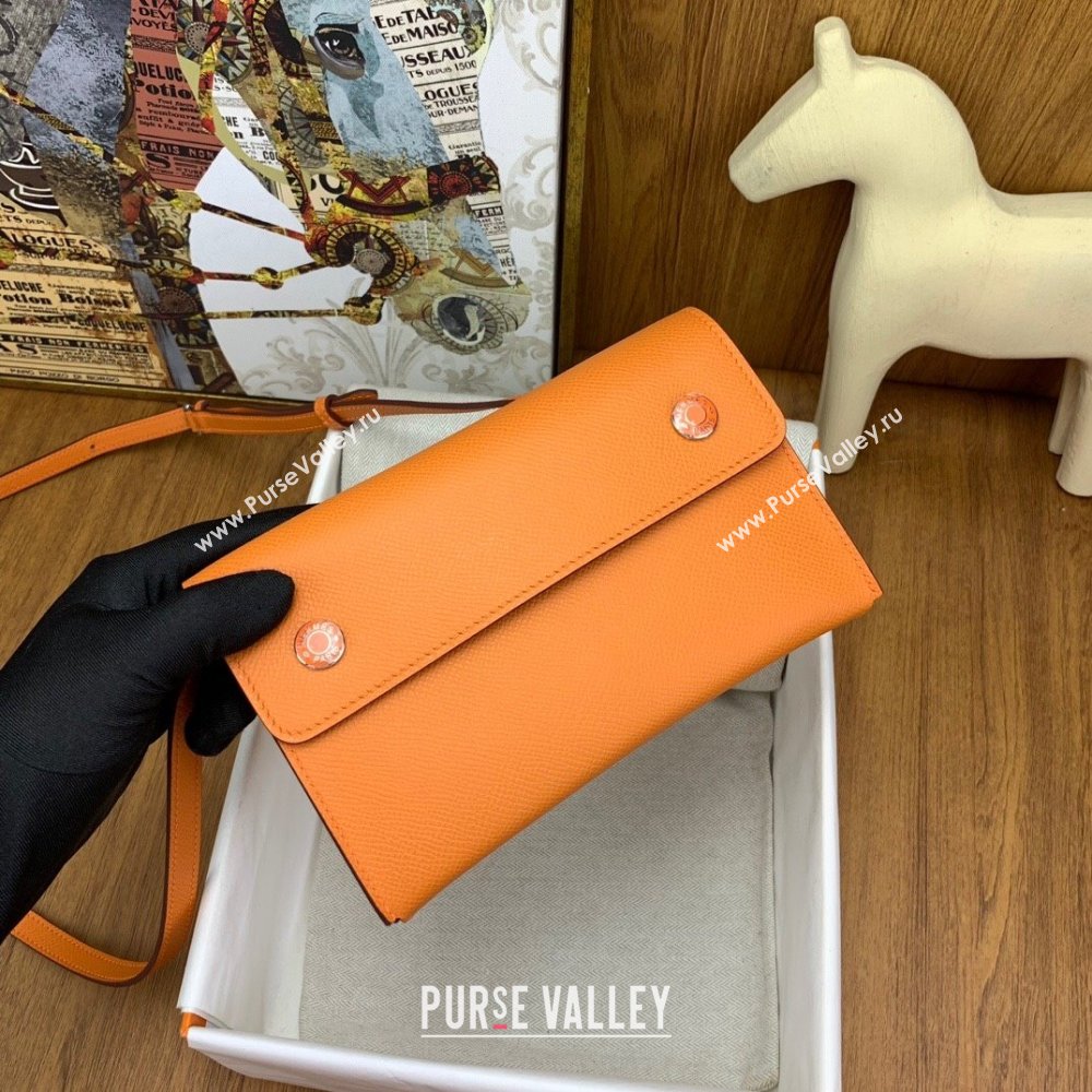 Hermes Snap Wallet in Epsom Leather Orange 2024(Handmade) (XYA-24073123)