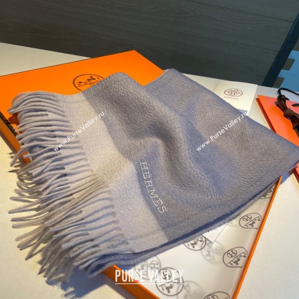 Hermes Cashmere Long Scarf 30x185cm H11707 Grey 2023 (A-23111707)