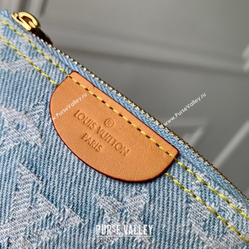 Louis Vuitton Key Pouch in Monogram Denim 100% GOTS-certified Cotton M82961 Blue 2024 (K-24061230)