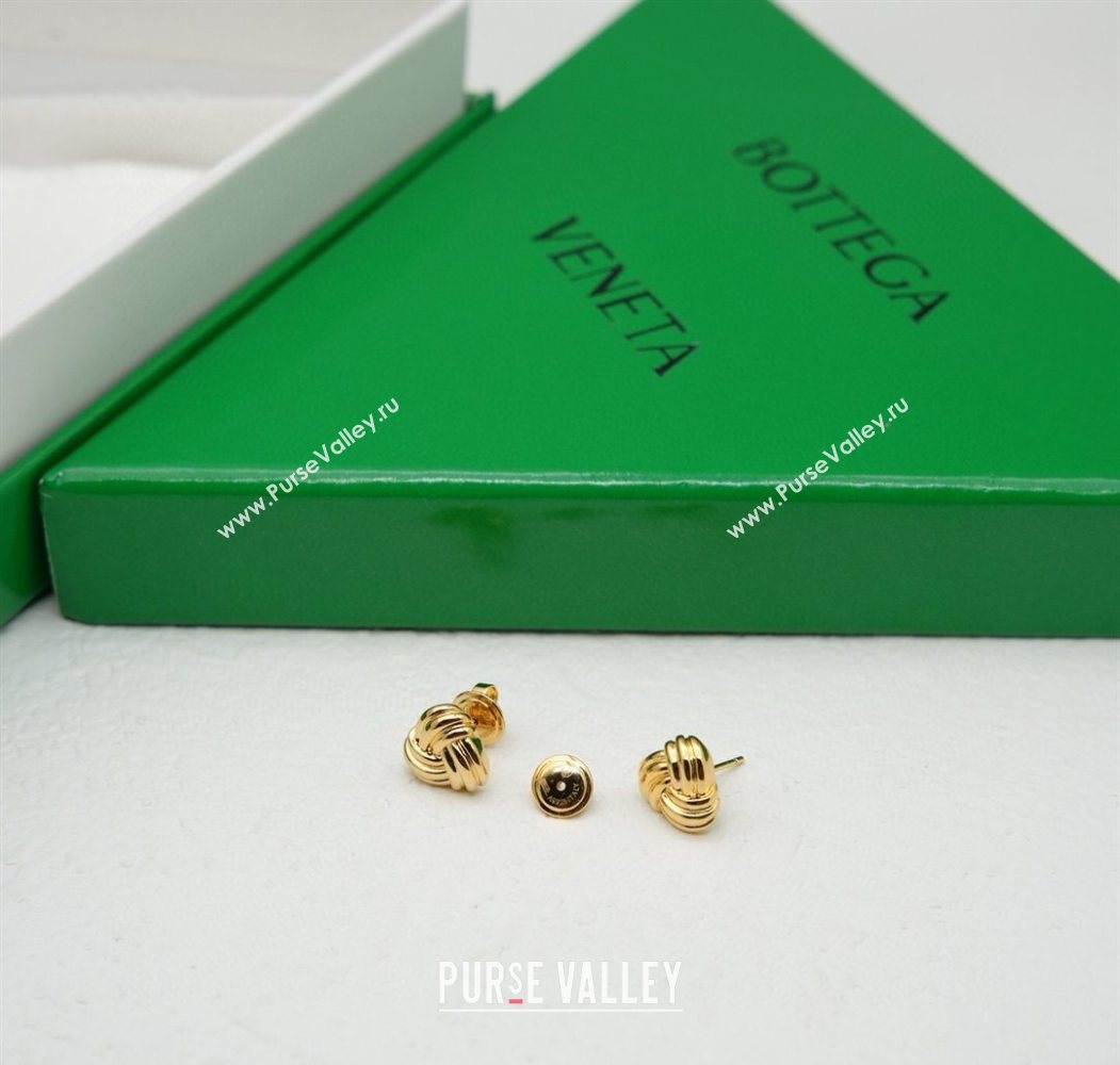 Bottega Veneta Intreccio Stud Earrings Gold 2025 838176 (YF-250725086)