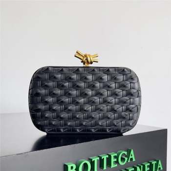 Bottega Veneta Knot Minaudiere Clutch in Knotted Intreccio Leather 717622 Black 2023 (MS-23101315)