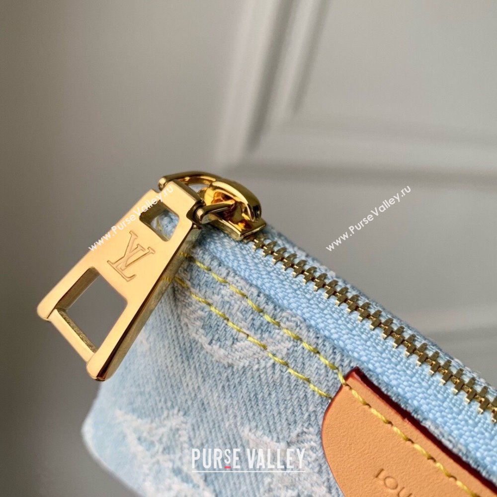 Louis Vuitton Key Pouch in Monogram Denim 100% GOTS-certified Cotton M82961 Blue 2024 (K-24061230)