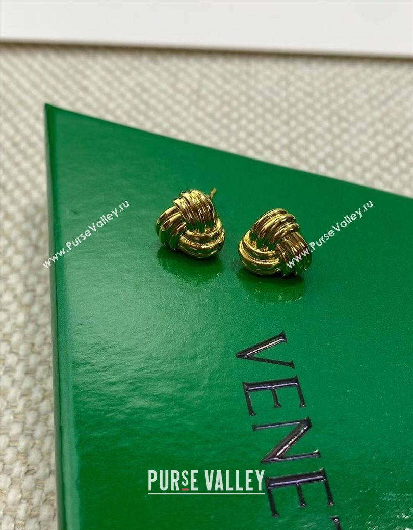 Bottega Veneta Intreccio Stud Earrings Gold 2025 838176 (YF-250725086)