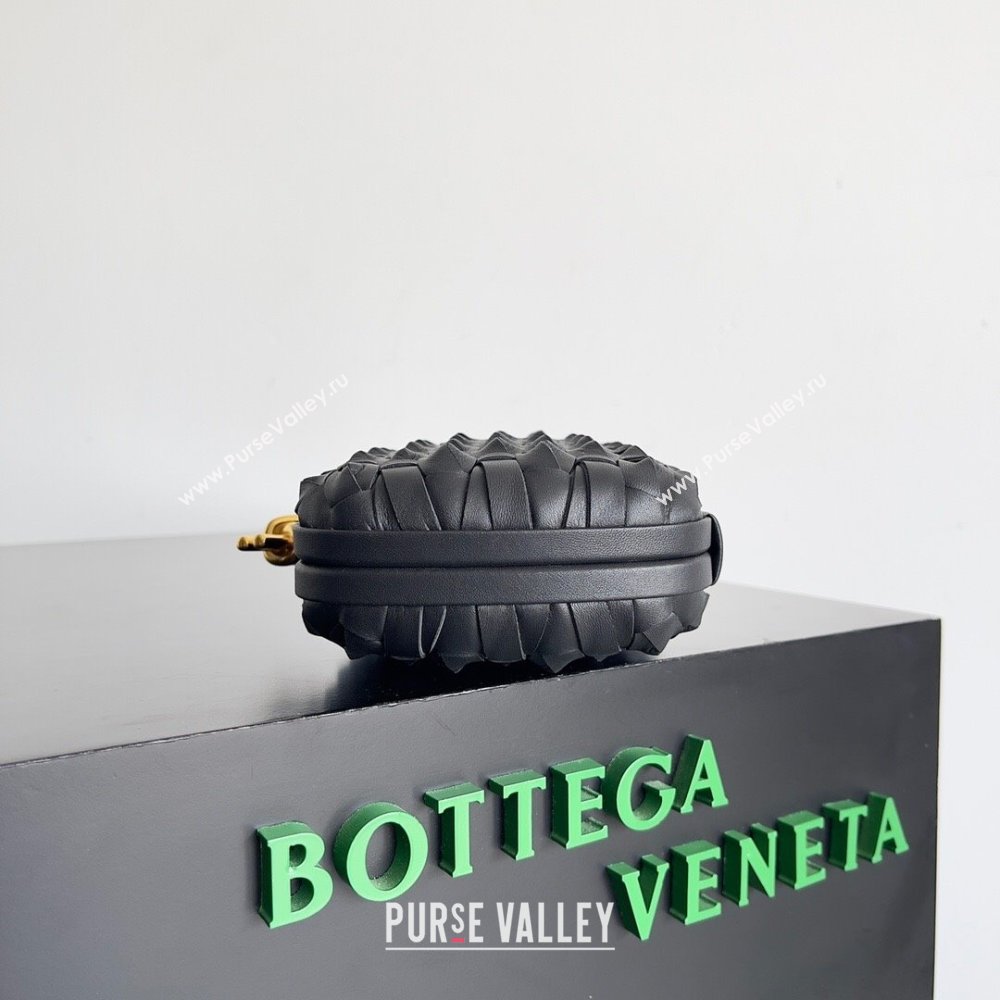 Bottega Veneta Knot Minaudiere Clutch in Knotted Intreccio Leather 717622 Black 2023 (MS-23101315)