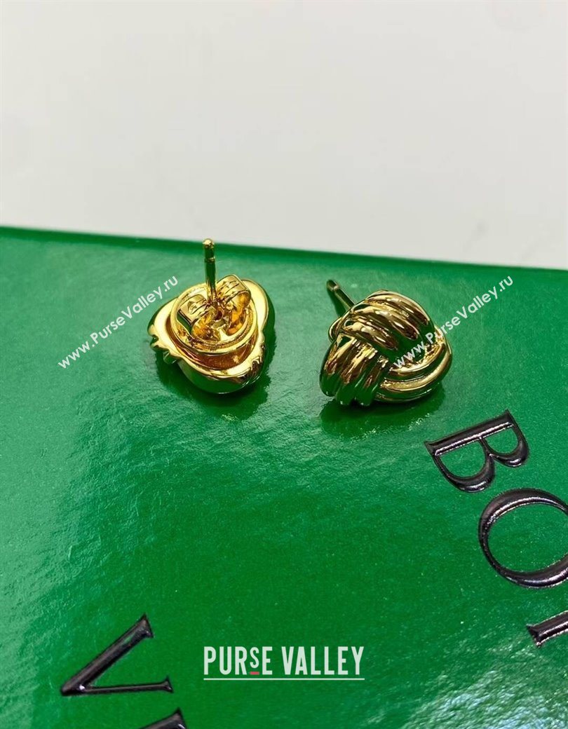 Bottega Veneta Intreccio Stud Earrings Gold 2025 838176 (YF-250725086)