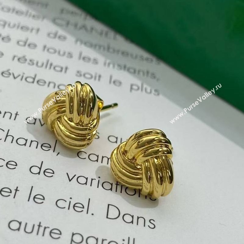 Bottega Veneta Intreccio Stud Earrings Gold 2025 838176 (YF-250725086)