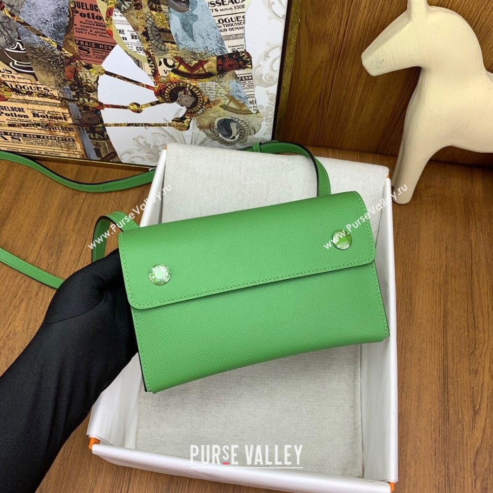 Hermes Snap Wallet in Epsom Leather Green 2024(Handmade) (XYA-24073124)