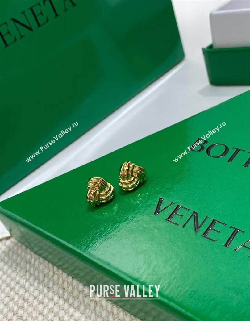 Bottega Veneta Intreccio Stud Earrings Gold 2025 838176 (YF-250725086)