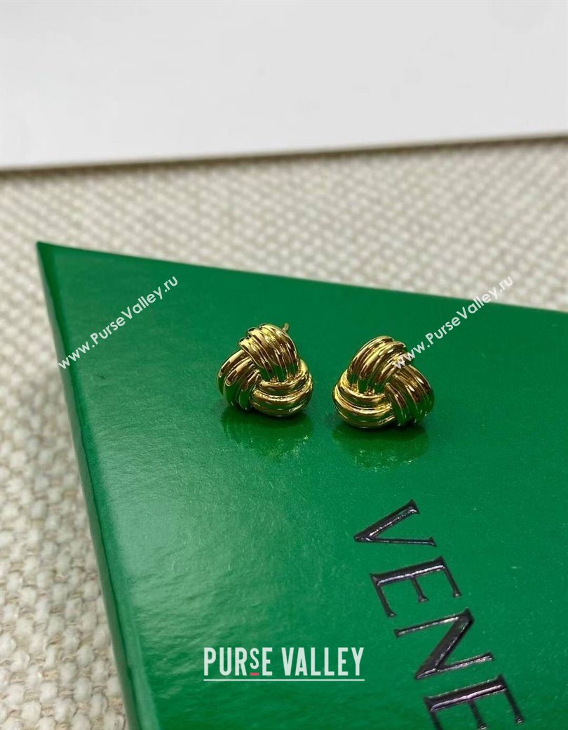 Bottega Veneta Intreccio Stud Earrings Gold 2025 838176 (YF-250725086)