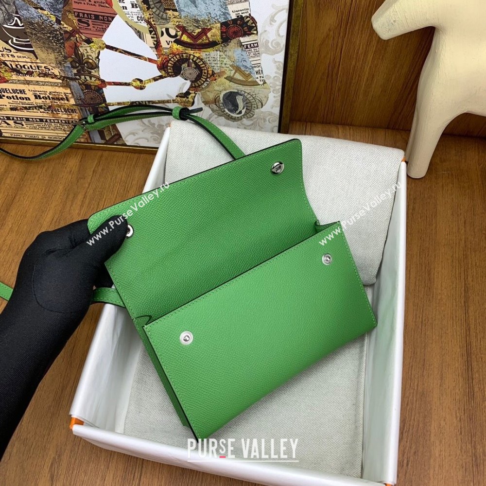 Hermes Snap Wallet in Epsom Leather Green 2024(Handmade) (XYA-24073124)