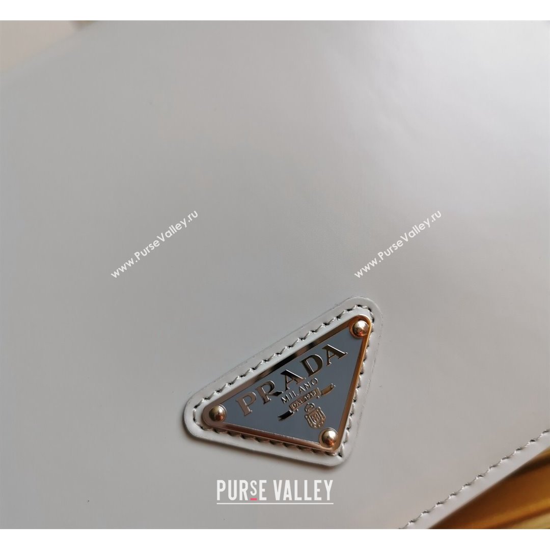 Prada Brushed Leather Shoulder Bag 1BD308 Grey 2021 (YZ-21090858)