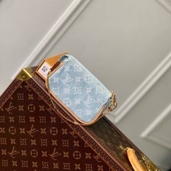 Louis Vuitton Mini Pochette Accessories in Monogram Denim 100% GOTS-certified Cotton M82960 Blue 2024 (K-24061229)